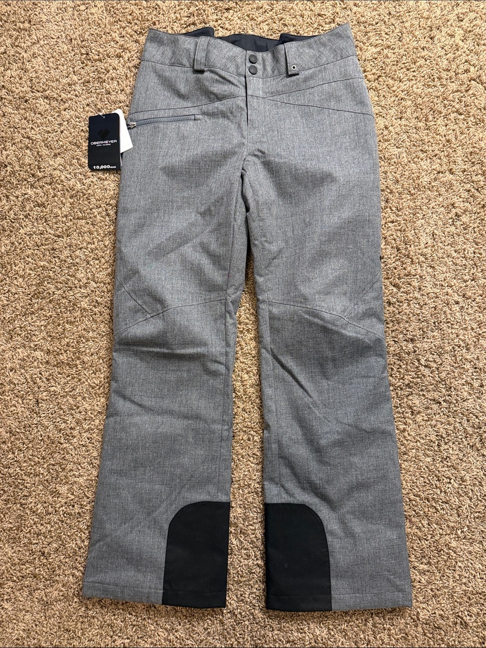 Obermeyer Gray Track Pants with Black Reinforced Cuffs